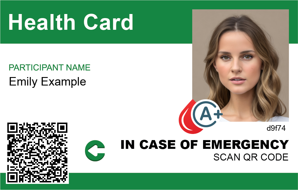 Sample Health Card front